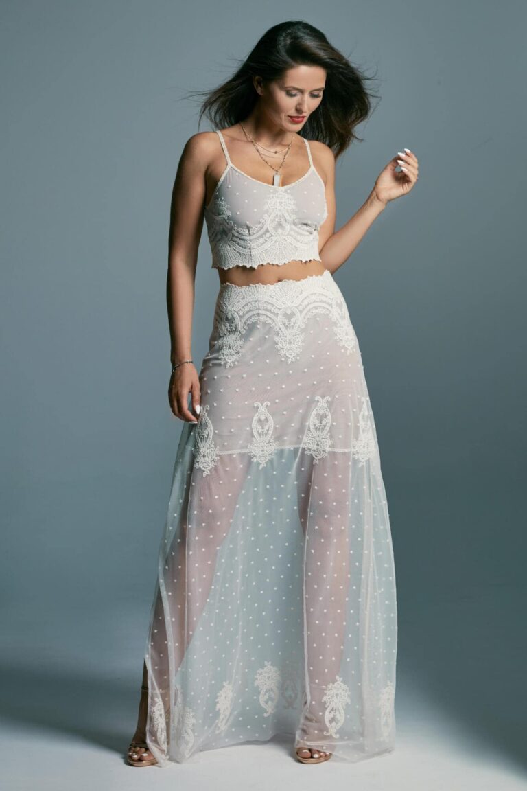 Dwuczęściowa suknia ślubna