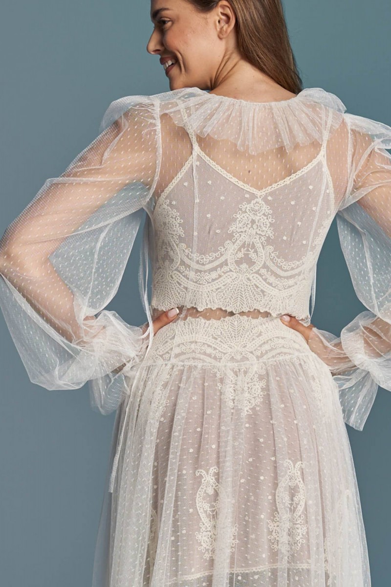 Dwuczęściowa retro suknia ślubna