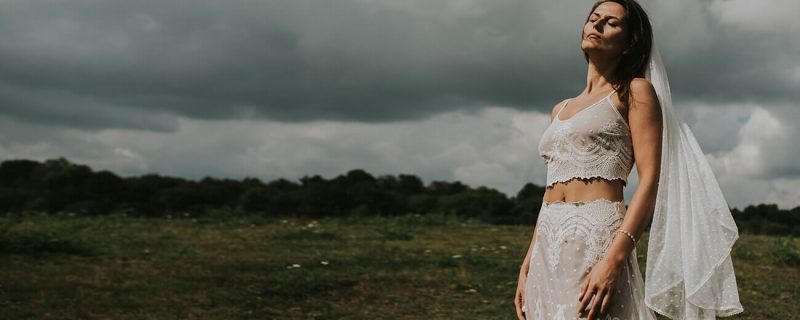 suknia ślubna boho dwuczęściowa
