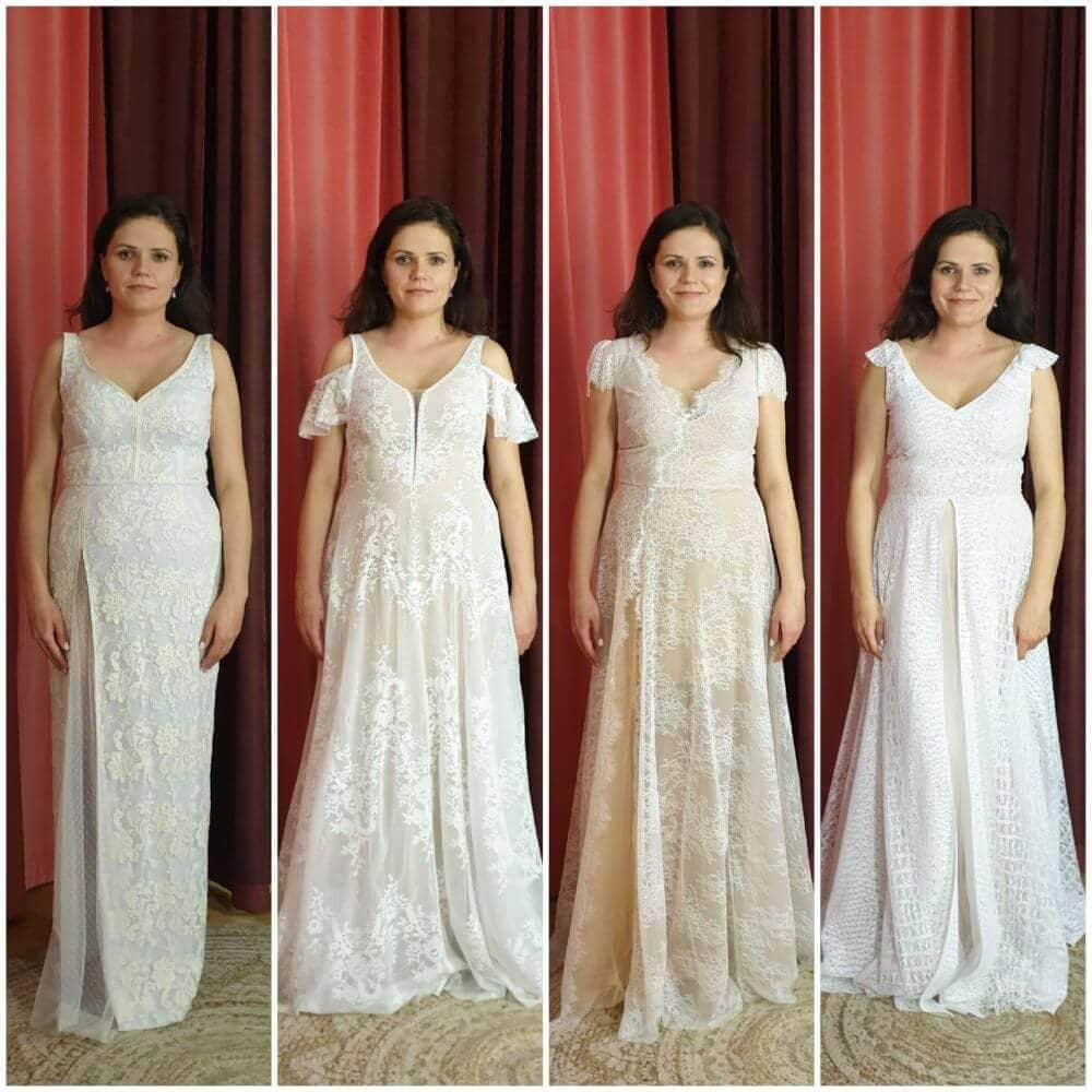 PRZYKŁADY RÓŻNYCH TYPÓW SYLWETEK W RÓŻNYCH KROJACH SUKIEN