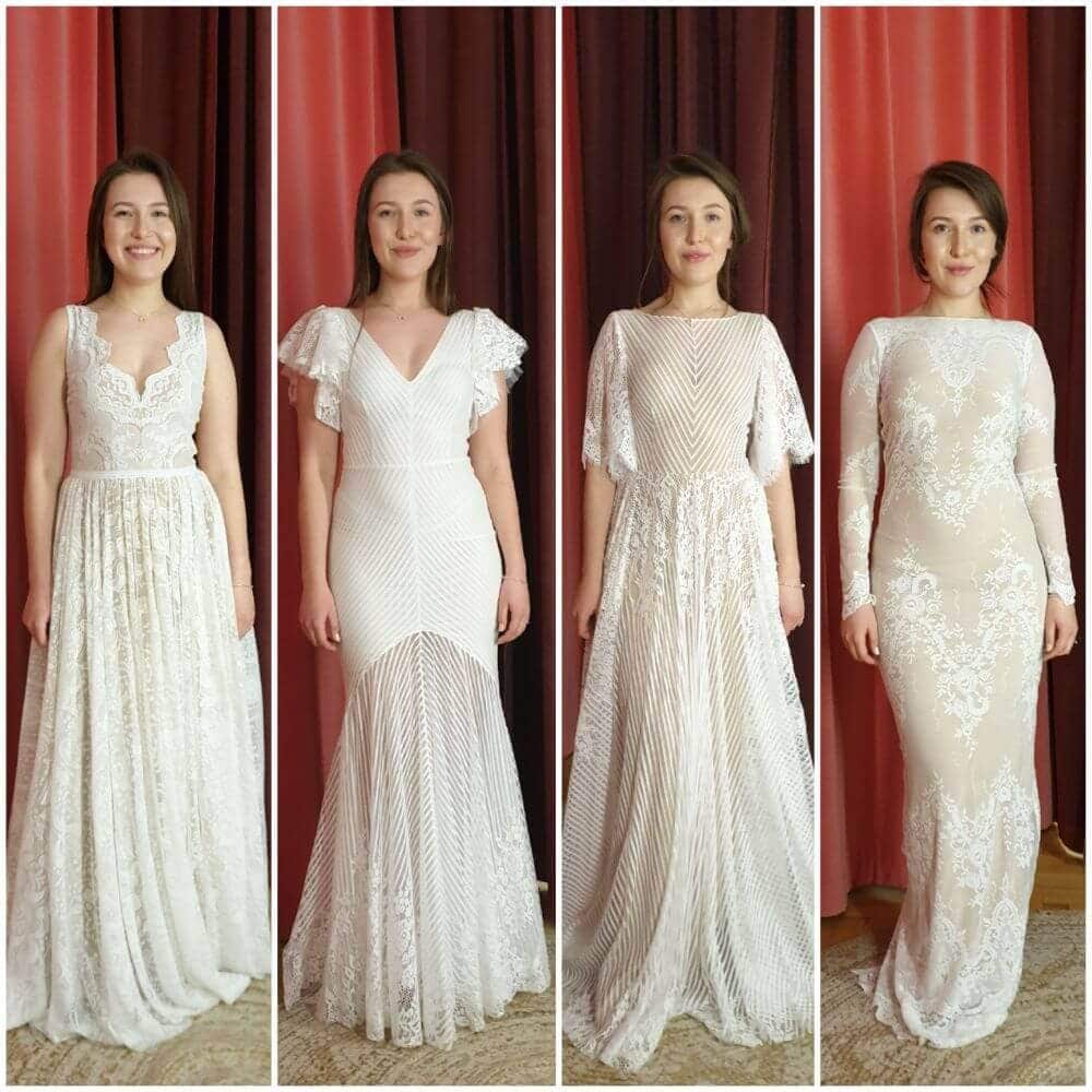 PRZYKŁADY RÓŻNYCH TYPÓW SYLWETEK W RÓŻNYCH KROJACH SUKIEN