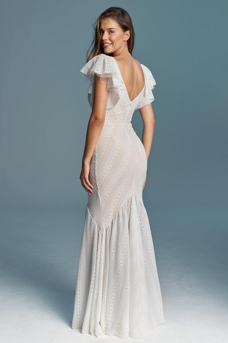 Suknia ślubna syrenka, dopasowana, modelująca sylwetkę