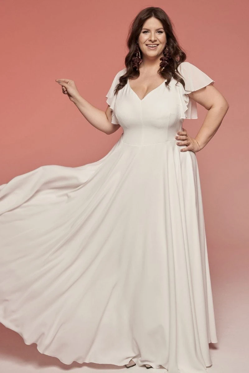 Suknia ślubna plus size biała z odkrytymi plecami Odessa 7