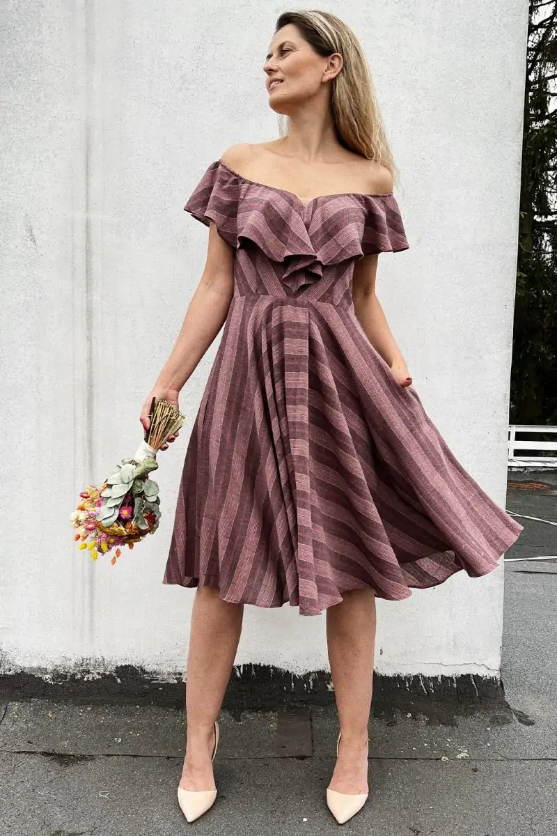 Krótka różowa sukienka z kieszeniami, sukienka na poprawiny Dolce Vita 4